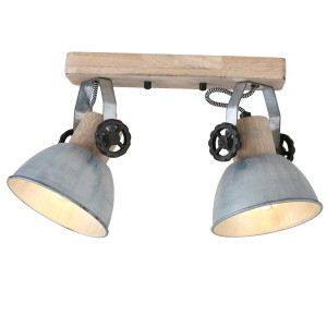 RGB LED Deckenleuchte, Holz, Spot verstellbar, H 17 cm