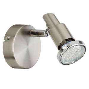 LED Wandleuchte, silber, verstellbarer Spot, H 10 cm