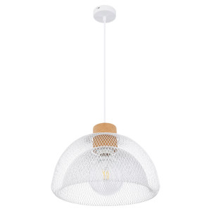 LED Hängeleuchte, Käfig, Kork, weiß, H 150 cm