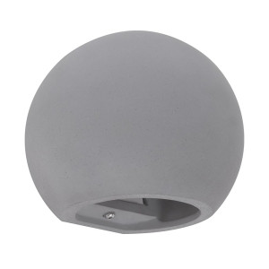 LED UP & Down Wandleuchte, Beton, grau, rund, H 12,8 cm