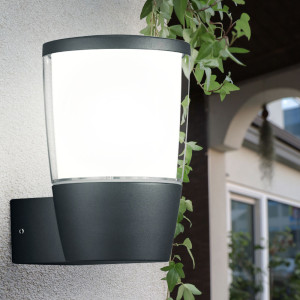 LED Wandlampe, anthrazit, IP54, H 17 cm