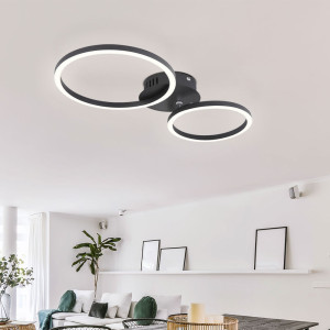 LED Deckenleuchte, Ring Design, schwarz, L 49 cm