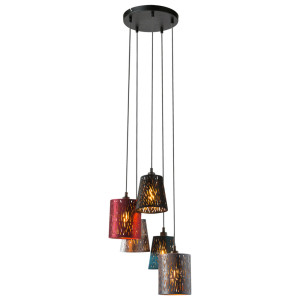 LED Hängelampe, Samt, mehrfarbig, 35 cm
