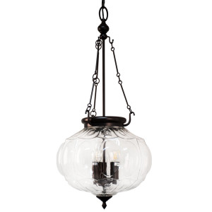 RGB LED Pendelleuchte, braun, Glas transparent, App- und Sprachsteuerung