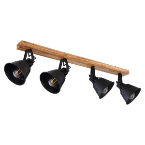 RGB LED Deckenleuchte, schwarz matt, Spots verstellbar