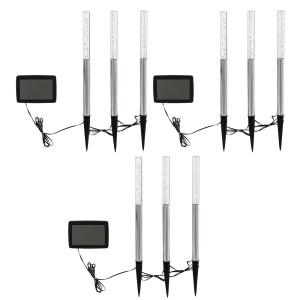 9er Set RGB LED Solar Steckleuchten, Luftblasen Design, H 38 cm