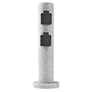 Steckdosensäule, 4x Steckdosen, Stein-Optik, Höhe 40,5 cm