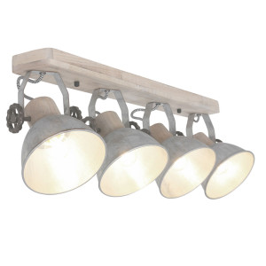 Smart RGB LED Deckenstrahler, Holz, Spots verstellbar, L 74 cm