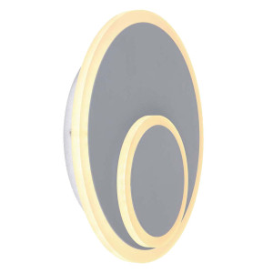 LED Wandleuchte, rund, Grau, 25,5 cm