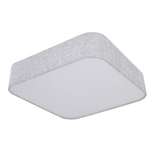 Deckenleuchte, Metall, Textil grau,  45 x 45 cm