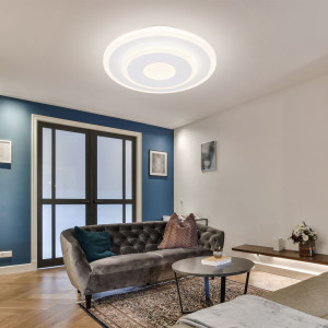 LED Deckenleuchte, Metall weiß, 20cm