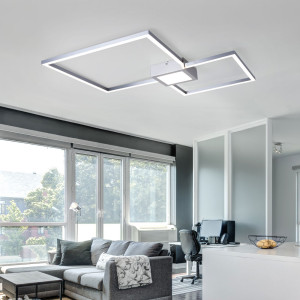 LED Deckenleuchte, Switch Dimmer, nickel matt, L 65 cm, HYDRA