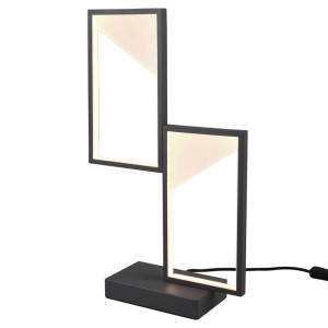 LED Tischleuchte, quadrat, schwarz, Dimmer, CAFU