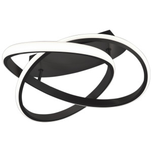 LED Deckenleuchte, schwarz, Ring Design, dimmbar, 45 cm, COURSE