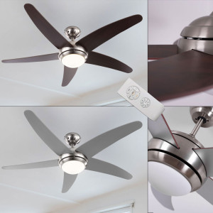Deckenventilator, Fernbedienung, Glas opal, MDF