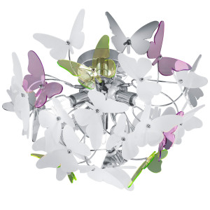 Deckenleuchte, Schmetterling Behang bunt, 45 cm, BUTTERFLY