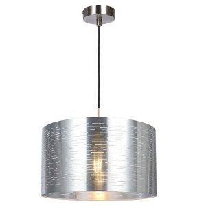 LED Hängelampe, silber metallic, 38 cm