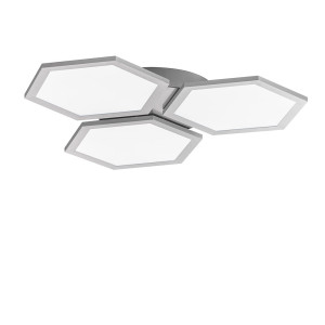 LED Deckenleuchte, silber weiß, Fernbedienung, TIARA