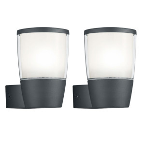 2x LED Wandleuchte ALU, anthrazit, Höhe 17 cm