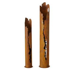 2x Pflanztopf, Stand, braun, Patina, H 100-130,5 cm