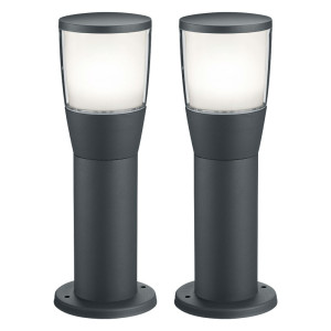 2er Set LED Sockelleuchte, Aluminium, anthrazit, H 35 cm