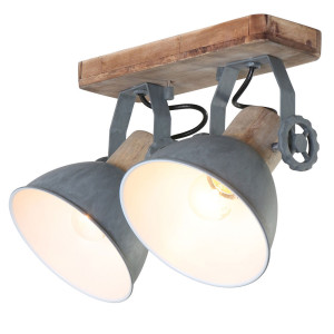 LED Deckenleuchte, Holz, Spot verstellbar, H 17 cm