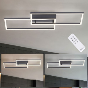 LED Deckenleuchte, schwarz, Fernbedienung, dimmbar