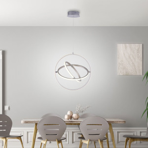 LED Hängeleuchte, dimmbar, Ringe verstellbar, 50 cm