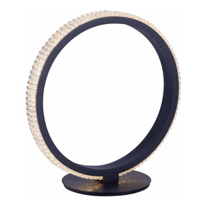 LED Tischleuchte, schwarz, Ring Design, H 29,5 cm, MUSA