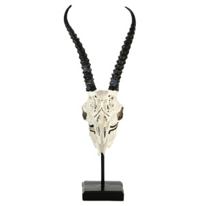 Dekoelement, Antilopenkopf, schwarz weiß, H 43 cm, ANTARA