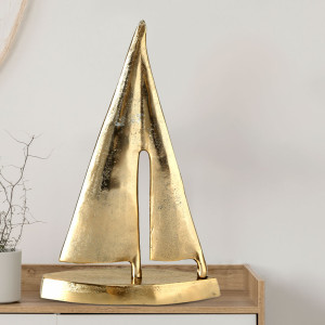 Deko Segelschiff, Aluminium, gold H 45 cm