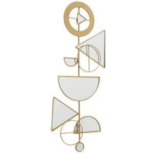 Wand-Objekt , Spiegel, Eisen, Gold, H 91 cm, KONTEXT