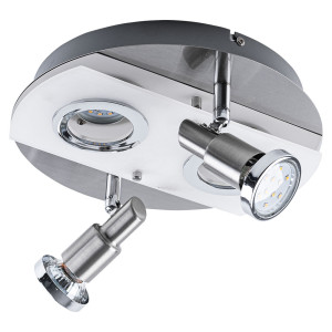 LED Deckenlampe, Rund, 4 flammig, nickel matt, Glas