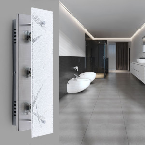 LED Wandleuchte, Metall Glas, satiniert, 15W 1200lm, L 38cm