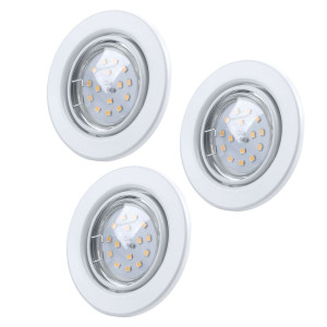 3x LED Einbaustrahler, Metall, weiß, D 8,6 cm