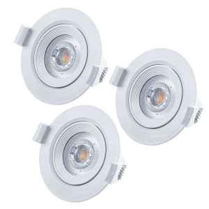 3er Set LED Einbauleuchte, weiß, schwenkbar, D 9 cm