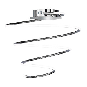 LED Deckenleuchte, Spirale, chrom, dimmbar, 48 cm