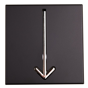 Wandgarderobe, Haken, Pfeilform, silber, schwarz, H 17,5 cm