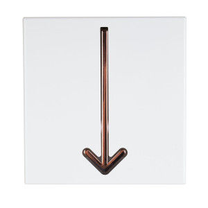 Wandgarderobe weiß, Pfeil-Haken rotgold, H 17 cm