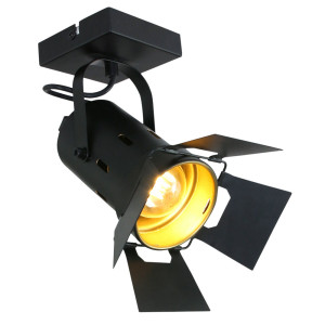 LED Deckenstrahler, Spot Studio Lampe, schwarz-gold, Höhe 22 cm