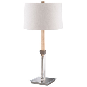 Tischlampe, Stoff, Holz, höhenverstellbar, H 80 cm MÜLHAUSEN
