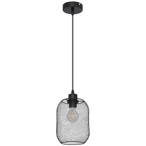 RGB LED Hängeleuchte, Käfig Design, schwarz, H 150 cm, App- und Sprachsteuerung
