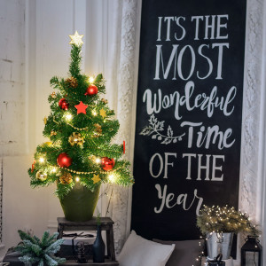 LED Dekoleuchte, Weihnachtsbaum, Blumentopf, H 60 cm