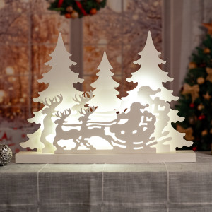 LED Deko Tischleuchte, Winterwald, L 55 cm