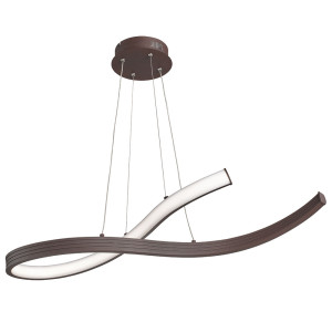 LED Hängeleuchte, geschwungen, rost-farben, H 160 cm, HEDI