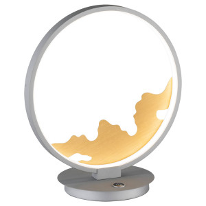 LED Tischleuchte, Touchdimmer, rund, silber-gold,  MODESTO