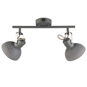 LED Deckenleuchte grau, Spots verstellbar L 35 cm