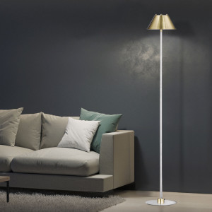 Stehleuchte, gold, Lampenschirm neigbar, H 135 cm, DYLAN