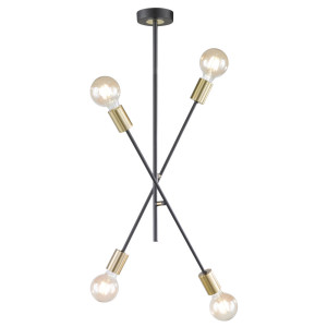 Deckenleuchte, schwarz, gold, H 82 cm, TANIL