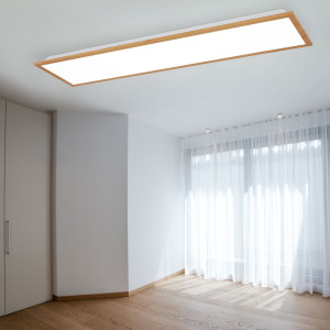 LED Aufbau Panel, Metall, weiß opal, Holzoptik, L 80cm